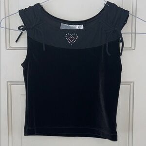 Black Velvet Sleeveless Top